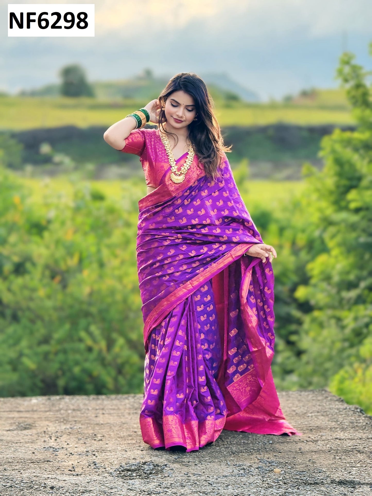 Nf6298 Vmk. Printed Sarees