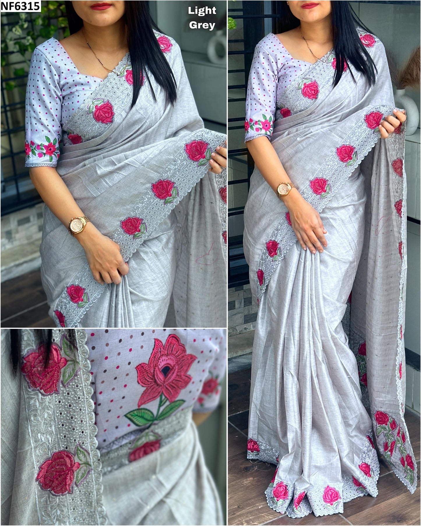 Nf6315 Vmk. Thread Work Sarees