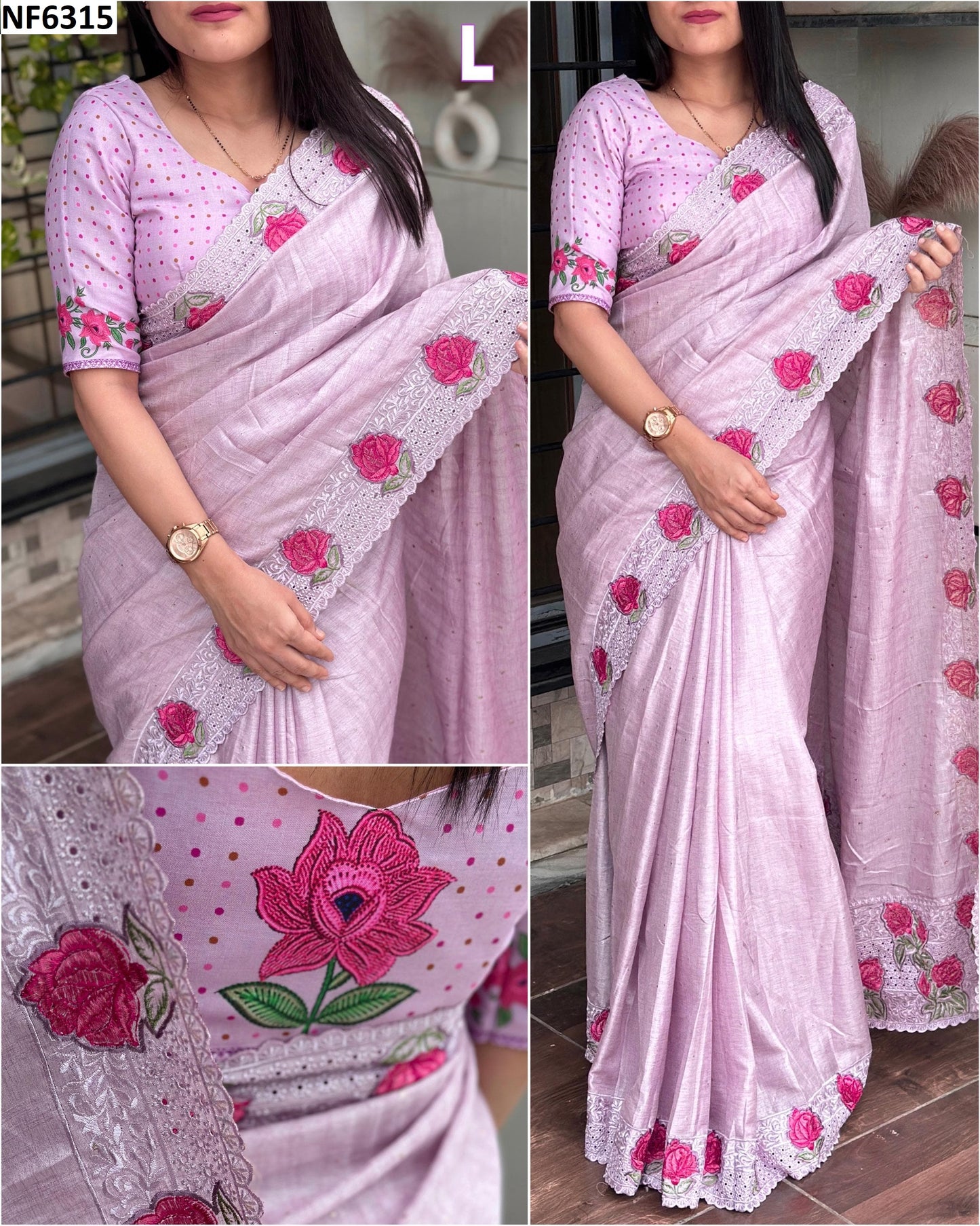 Nf6315 Vmk. Thread Work Sarees