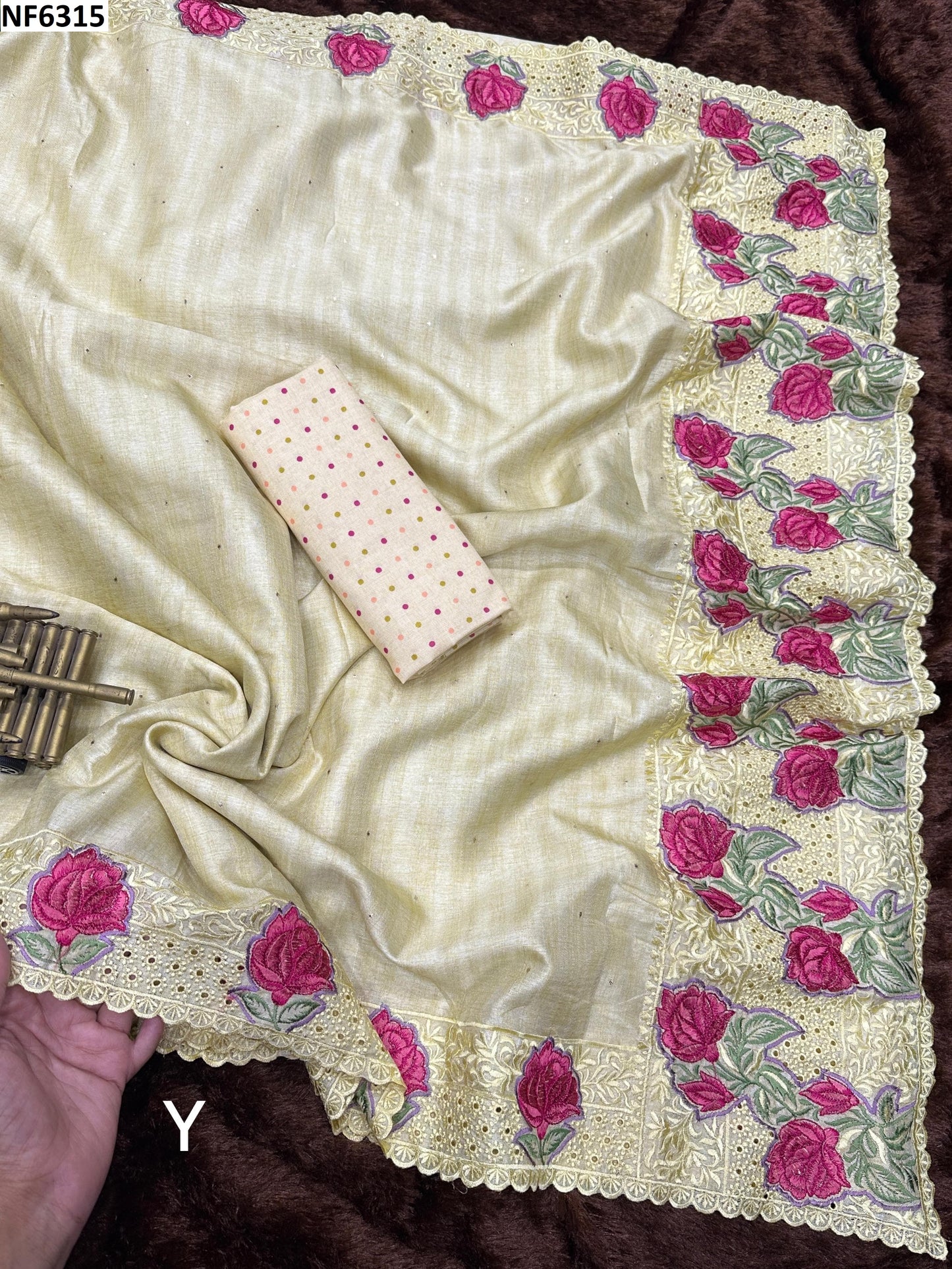 Nf6315 Vmk. Thread Work Sarees