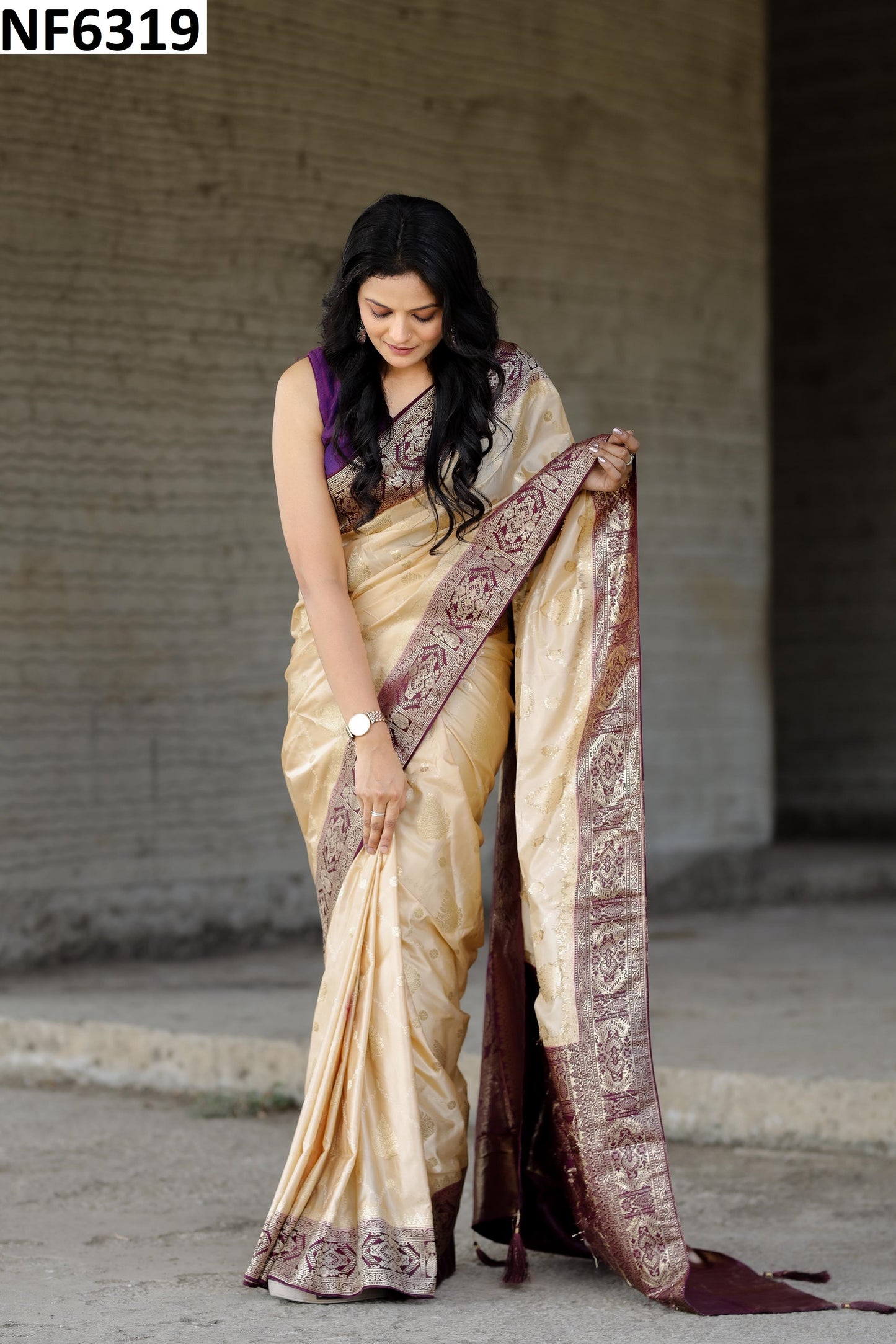 Nf6319 Vmk. Jacquard Sarees