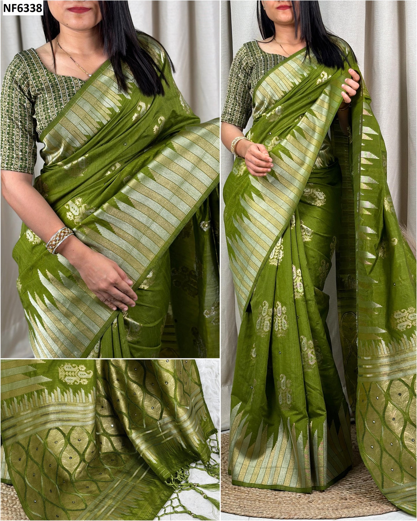 Nf6338 Vmk. Katha Work Sarees