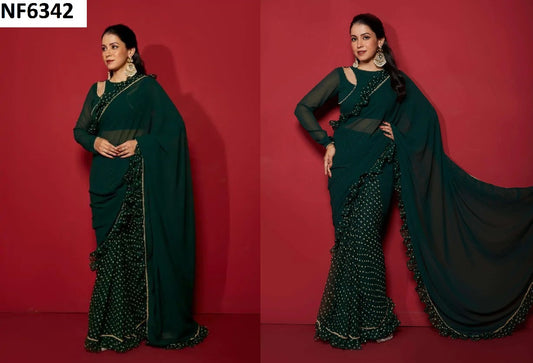 Nf6342 Vmk. Georgette Sarees