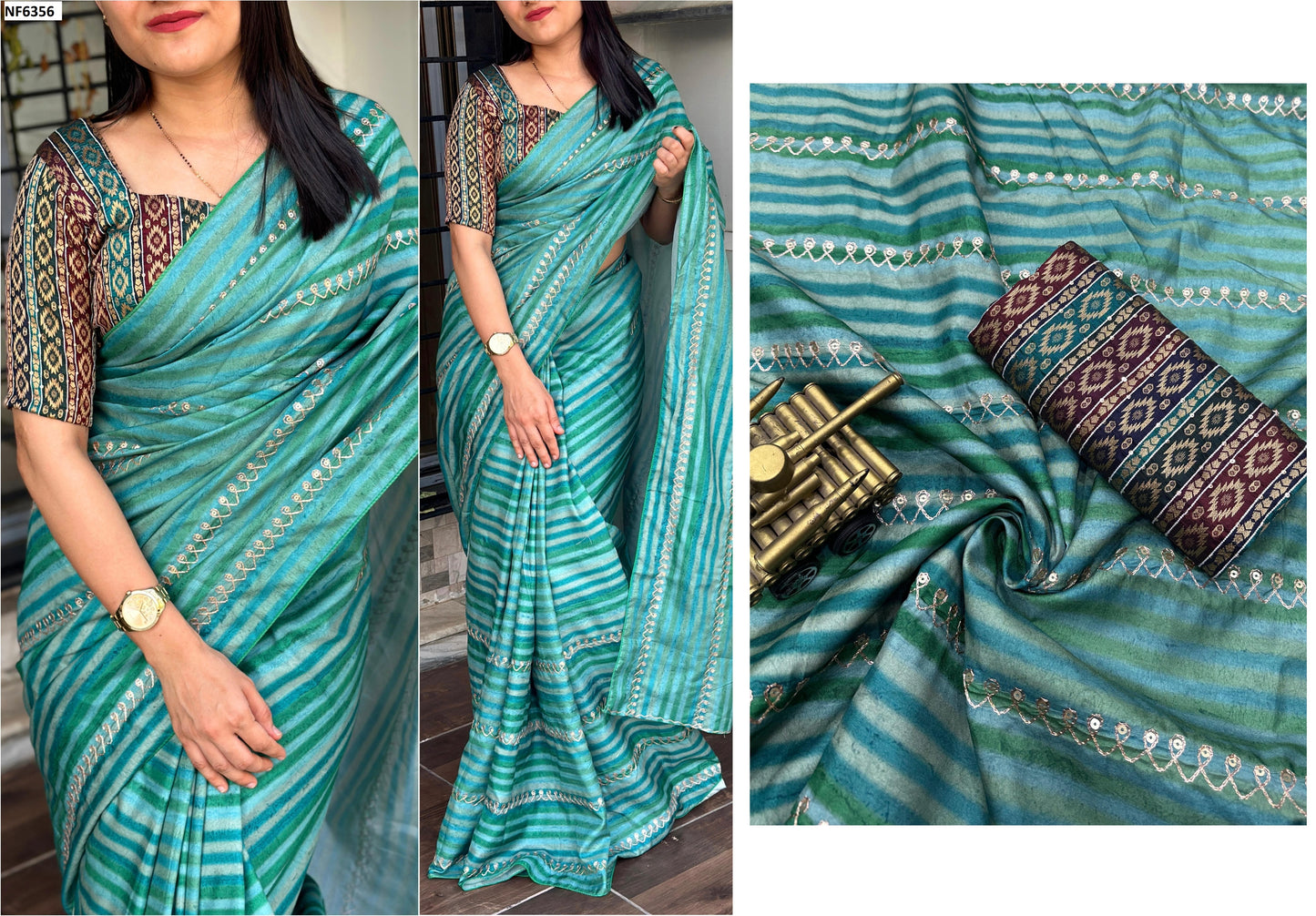 Nf6356 Vmk. Embroidered Sarees
