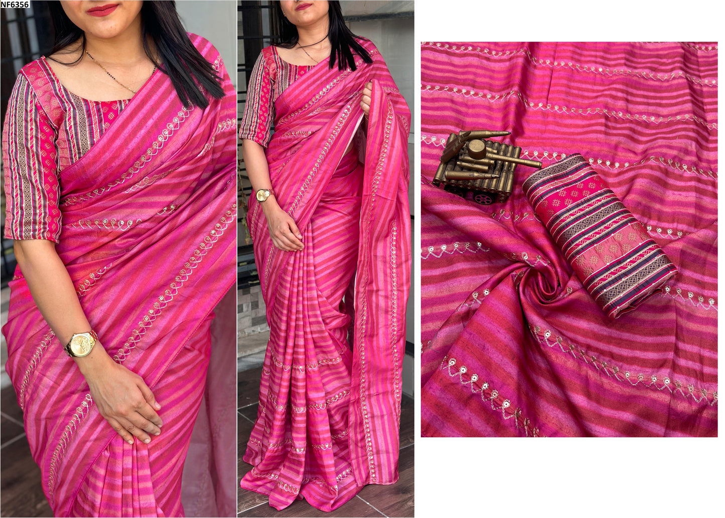Nf6356 Vmk. Embroidered Sarees