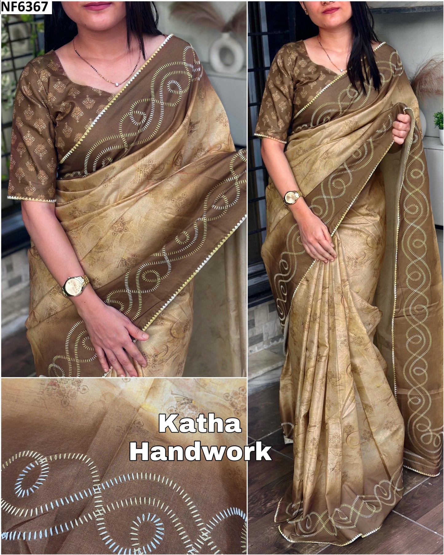 Nf6367 Vmk. Tusser Cotton Sarees