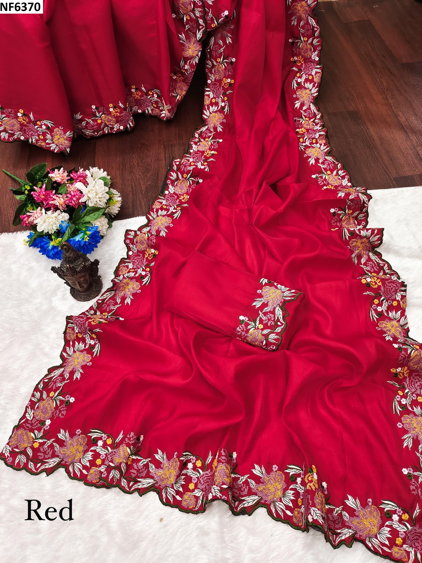 Nf6370 Vmk. Embroidery Sarees