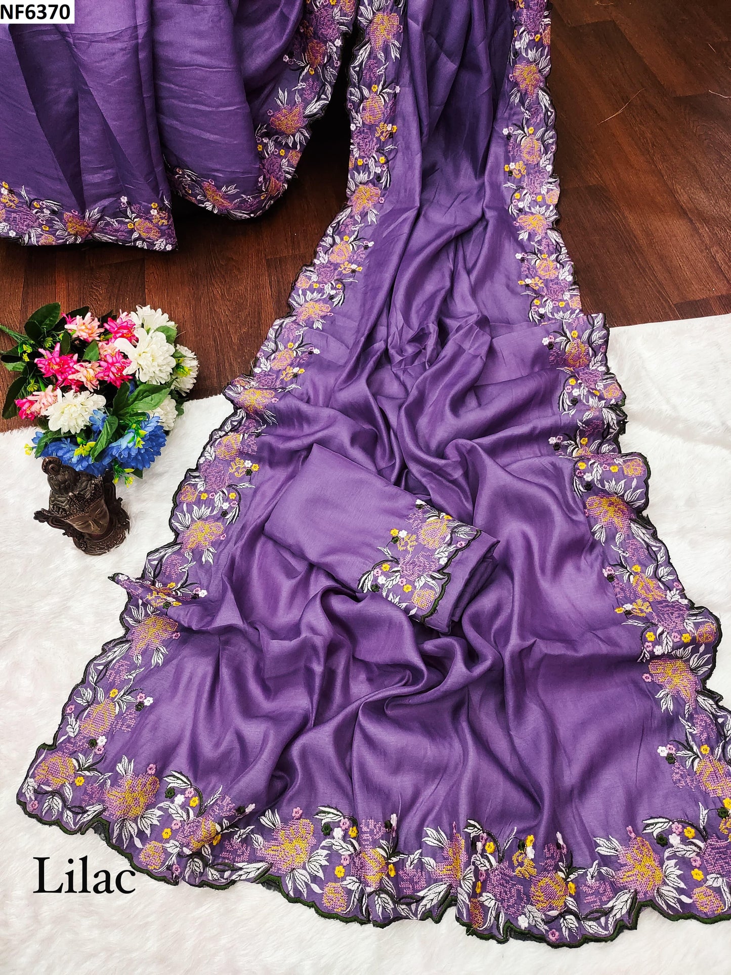 Nf6370 Vmk. Embroidery Sarees