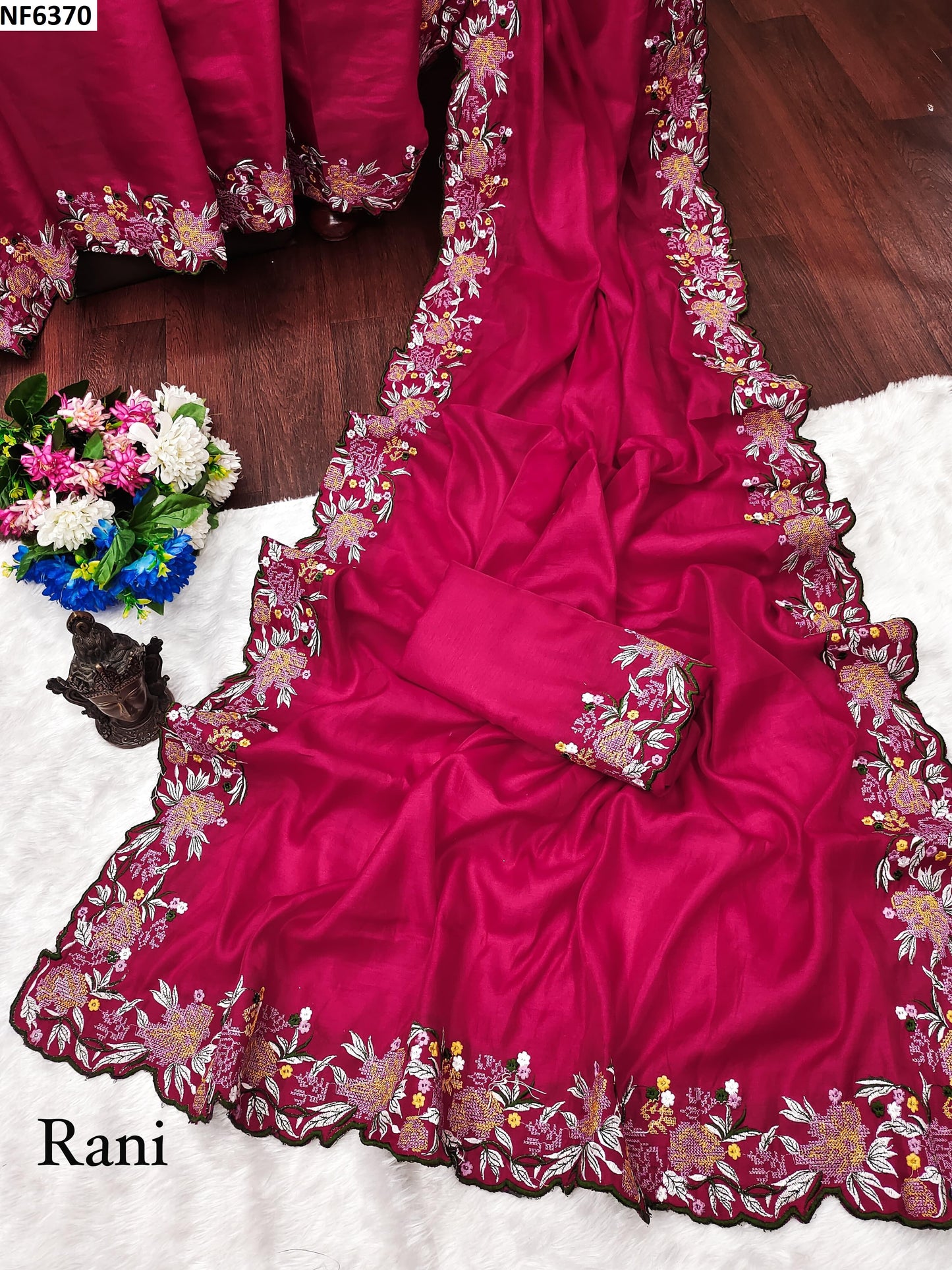 Nf6370 Vmk. Embroidery Sarees