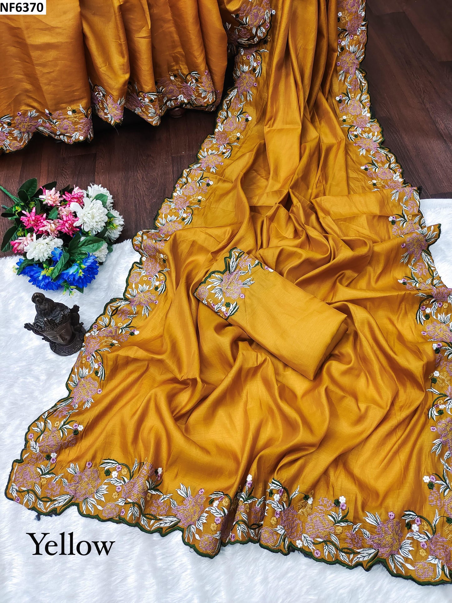 Nf6370 Vmk. Embroidery Sarees