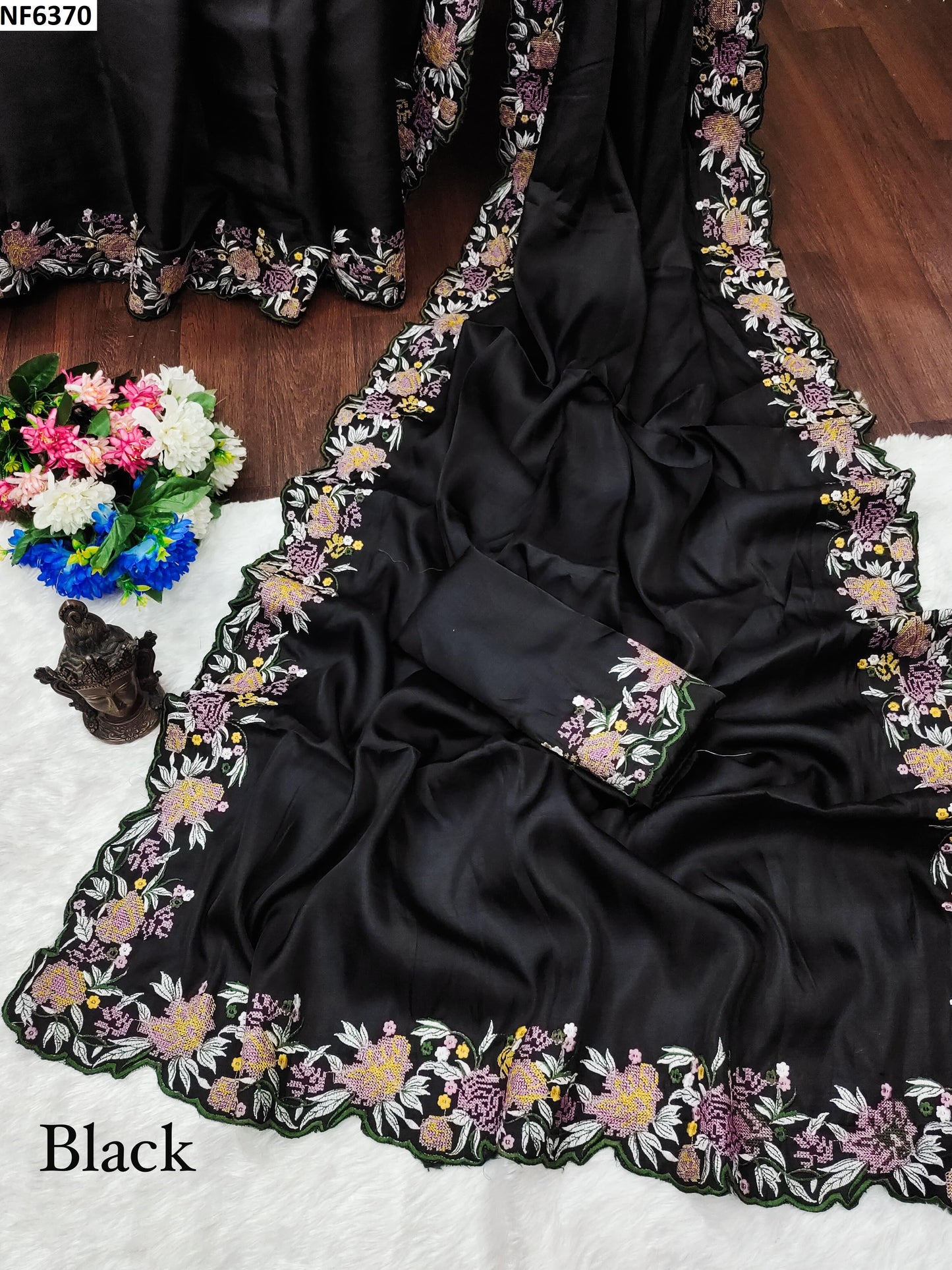 Nf6370 Vmk. Embroidery Sarees