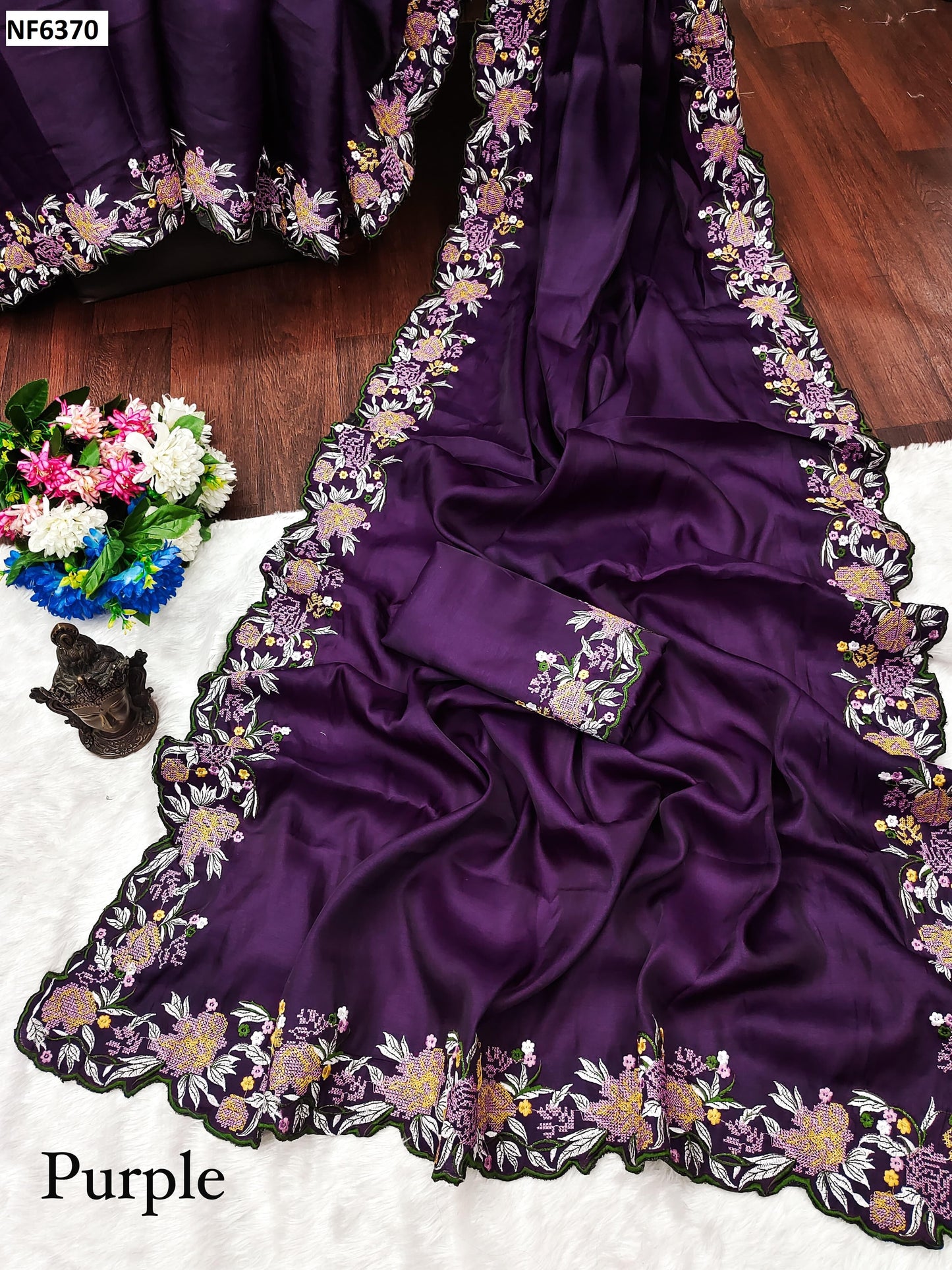 Nf6370 Vmk. Embroidery Sarees