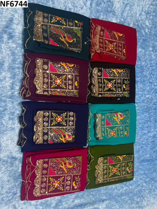 Nf6744 Vmk Embroidery Work Sarees