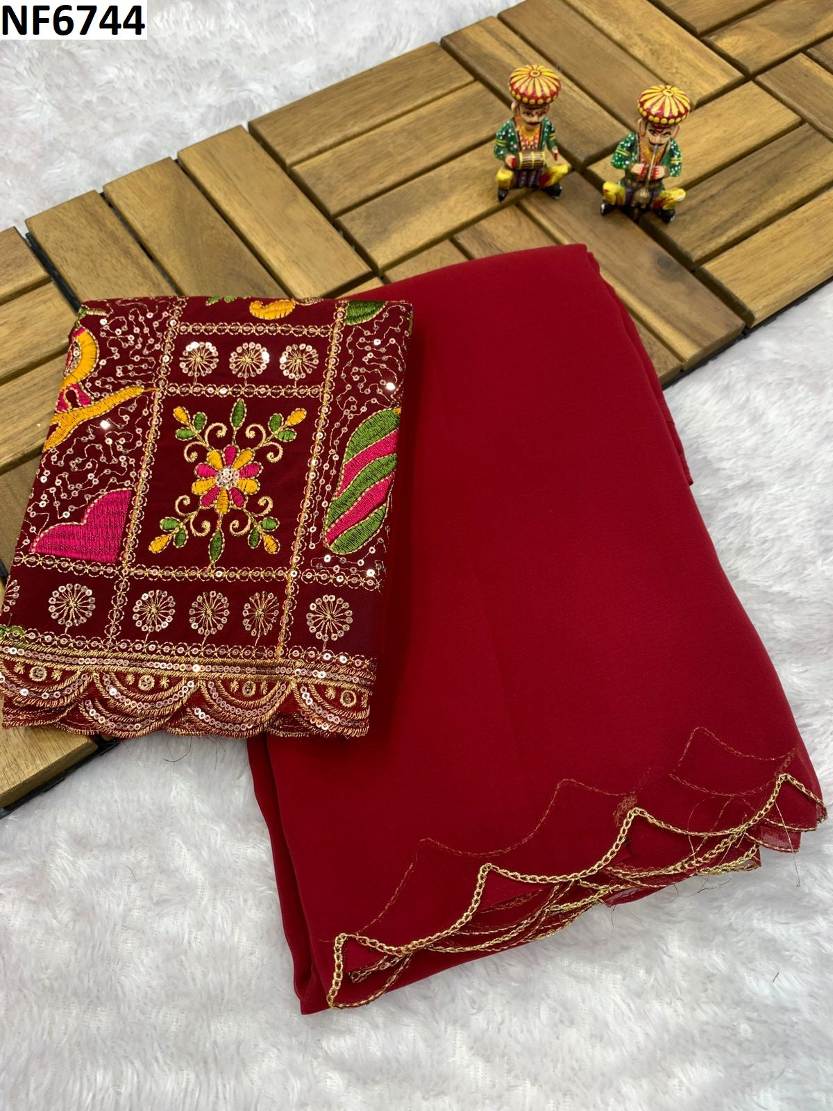 Nf6744 Vmk Embroidery Work Sarees