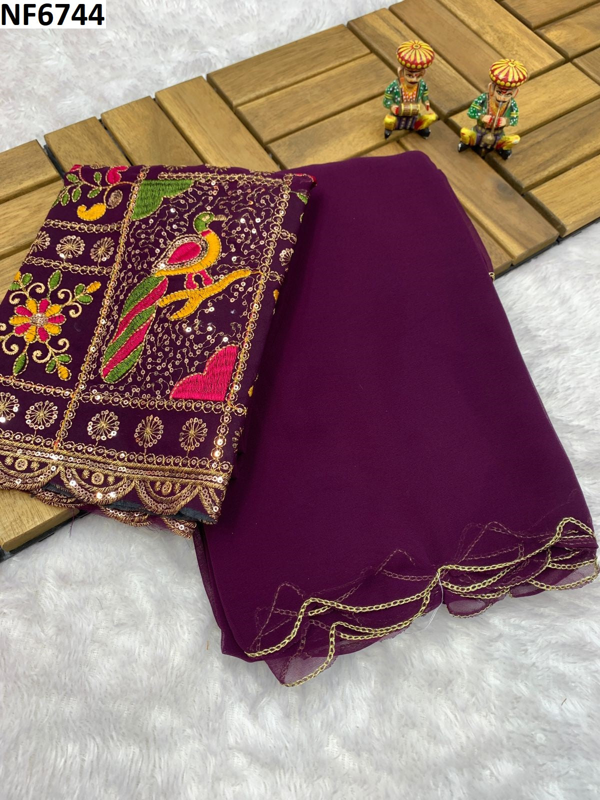 Nf6744 Vmk Embroidery Work Sarees