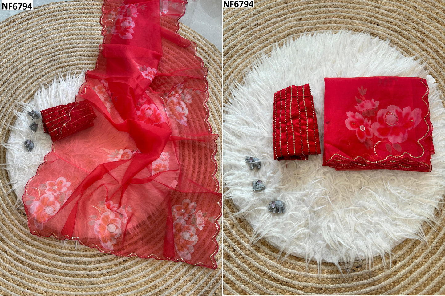 Nf6794 Vmk. Cutwork Sarees