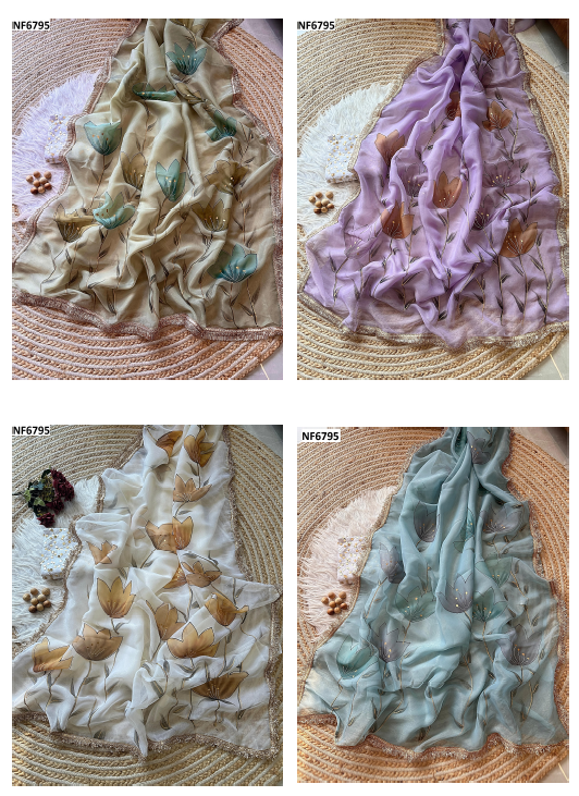 Nf6795 Vmk. Organza Silk Sarees