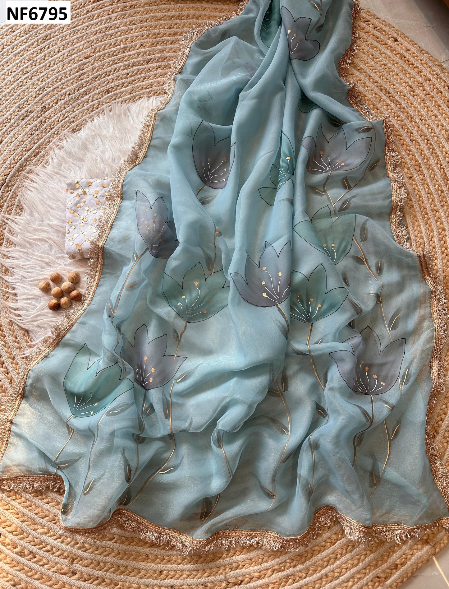 Nf6795 Vmk. Organza Silk Sarees