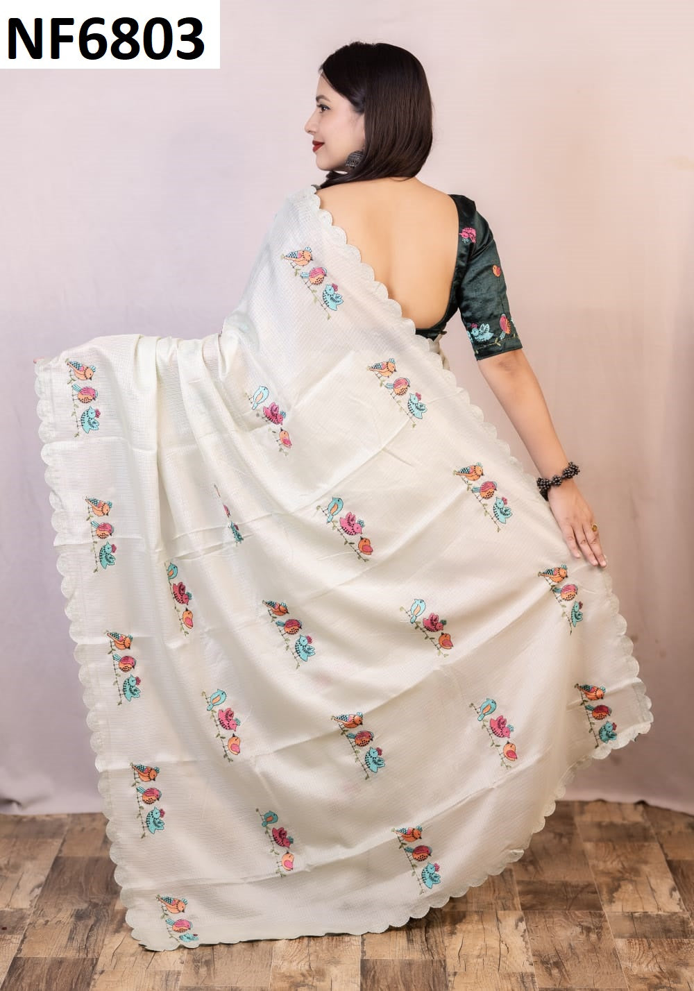 Nf6803 Vmk. Embroidery Work Sarees