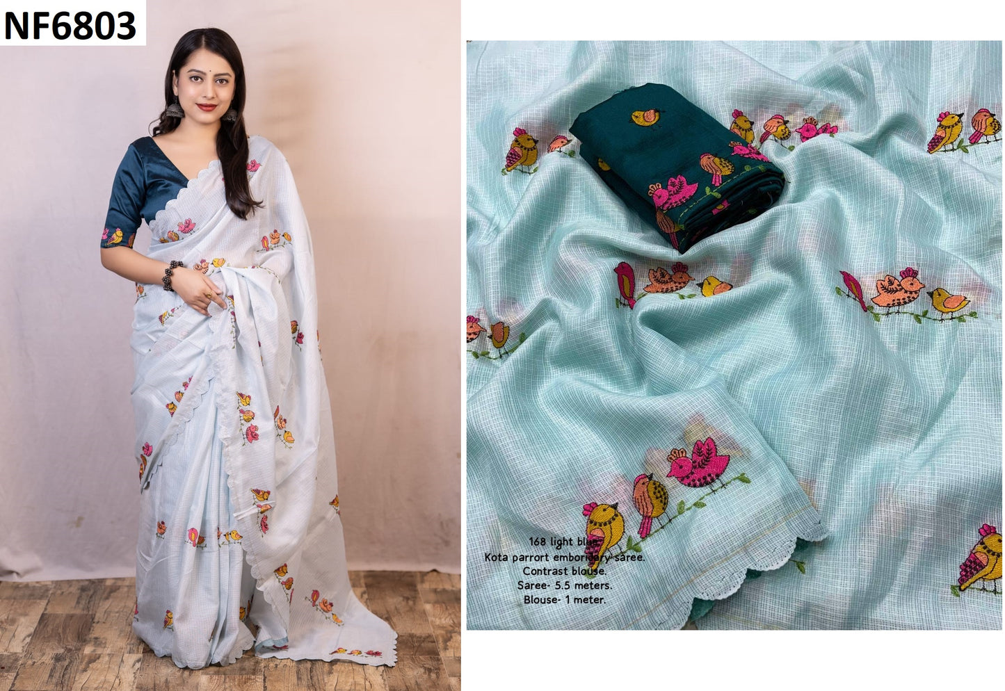 Nf6803 Vmk. Embroidery Work Sarees