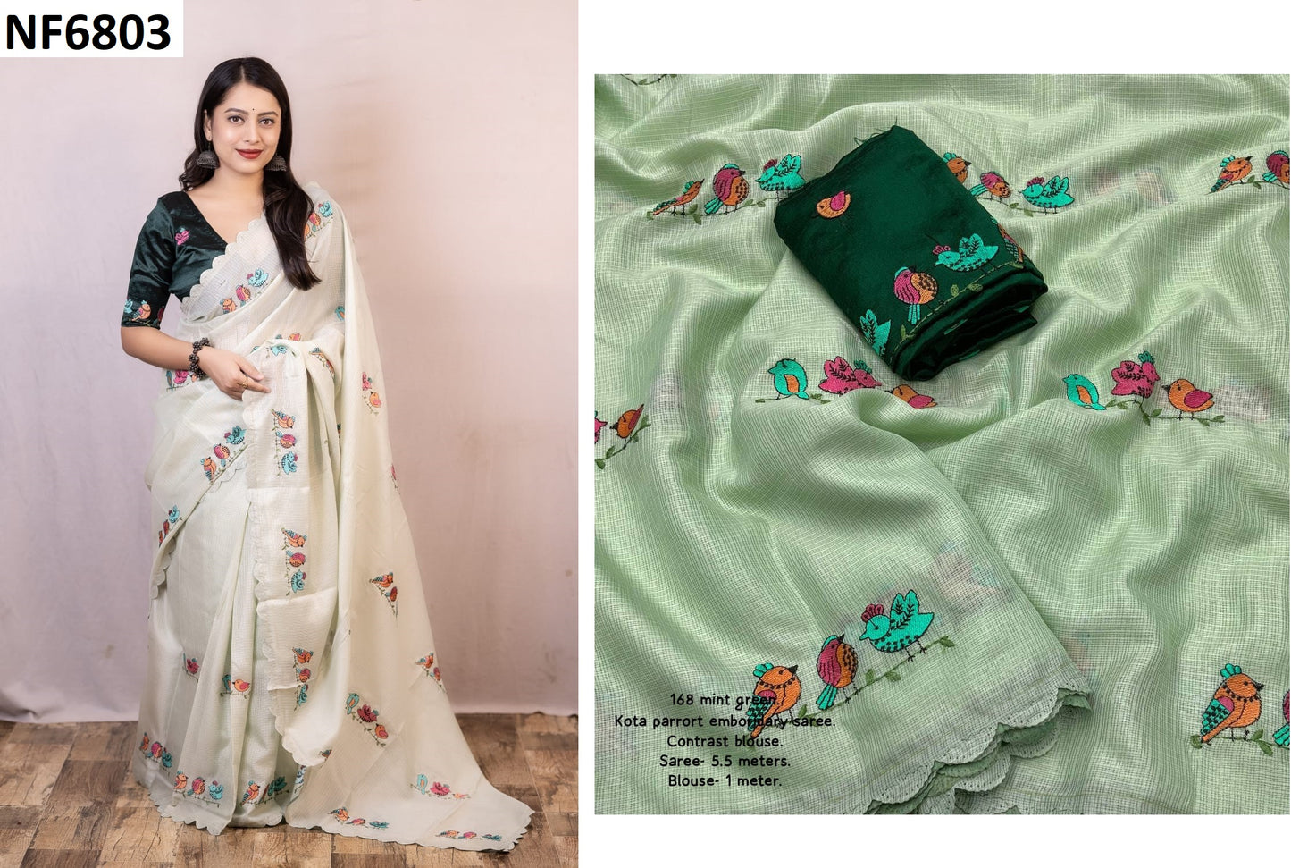 Nf6803 Vmk. Embroidery Work Sarees