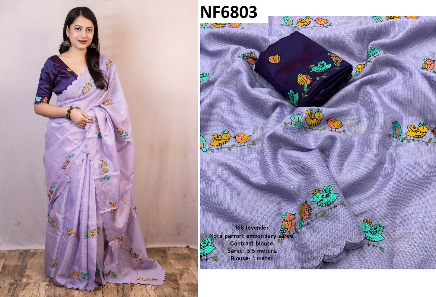 Nf6803 Vmk. Embroidery Work Sarees