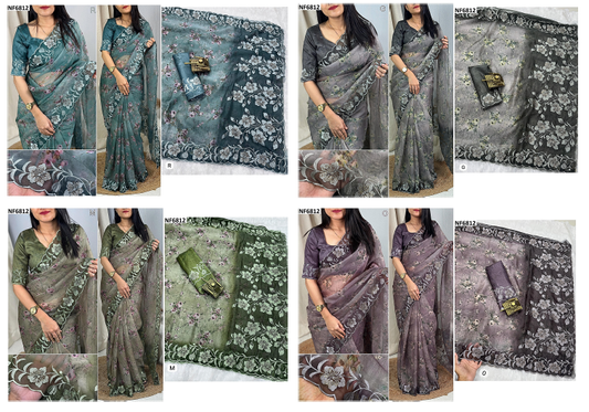 Nf6812 Vmk. Cutwork Sarees