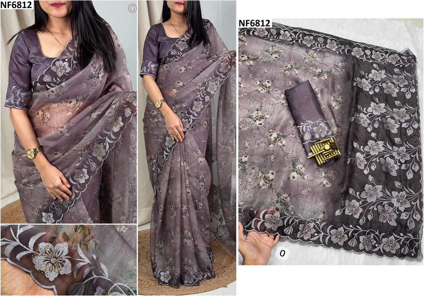 Nf6812 Vmk. Cutwork Sarees