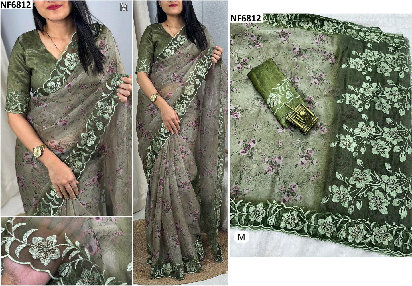 Nf6812 Vmk. Cutwork Sarees