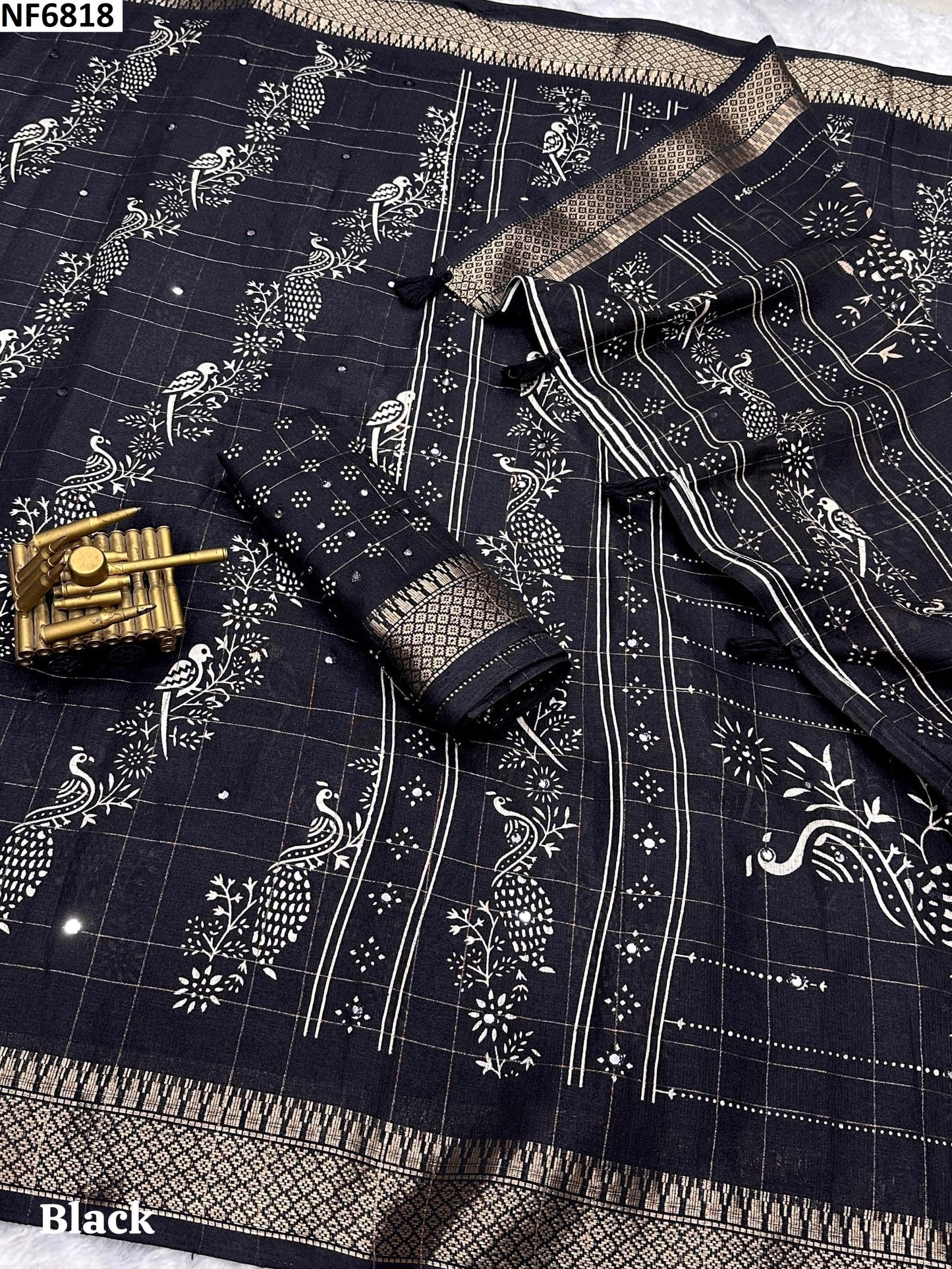 Nf6818 Vmk. Printed Sarees