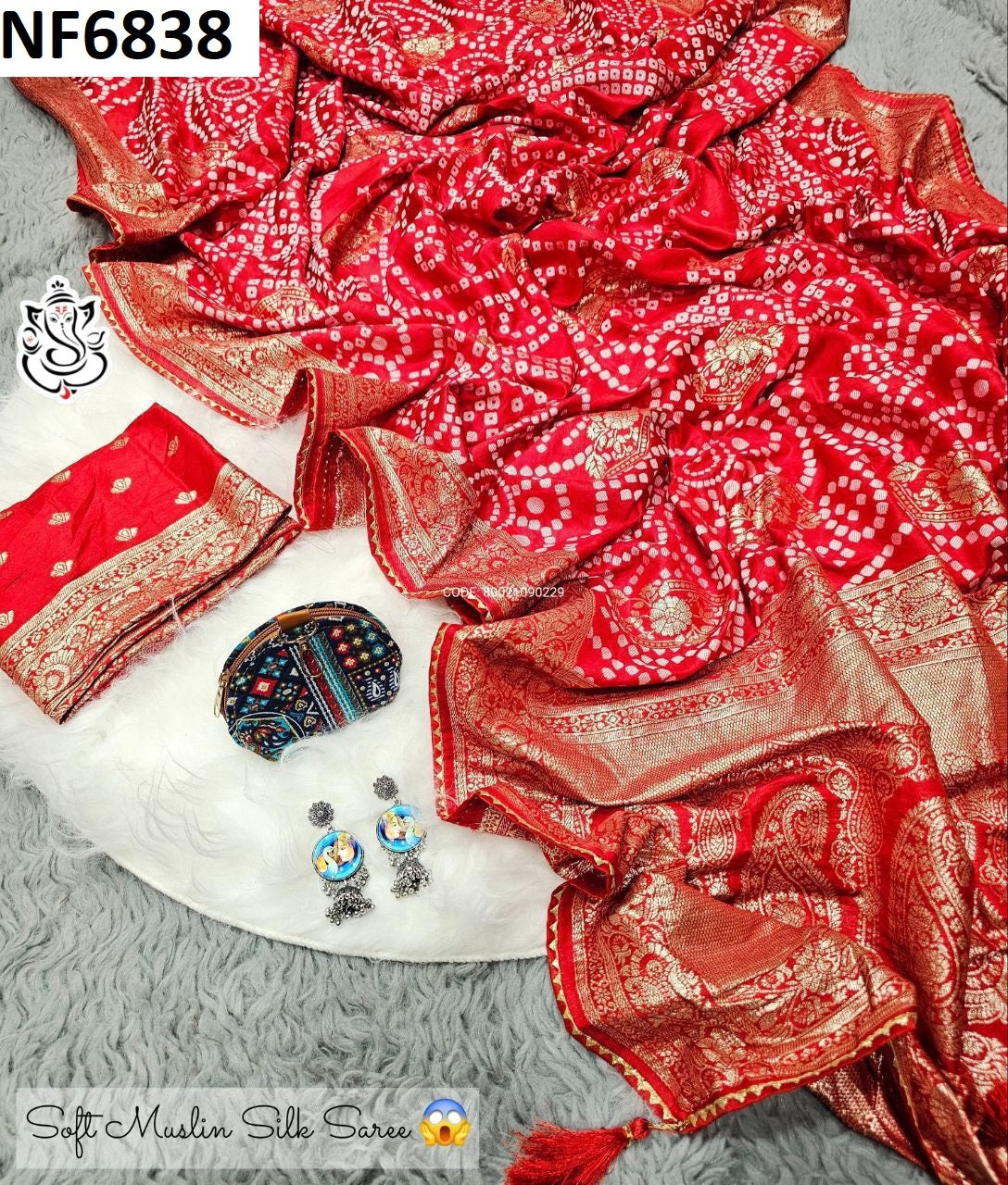 Nf6838 Vmk. Muslin Sarees