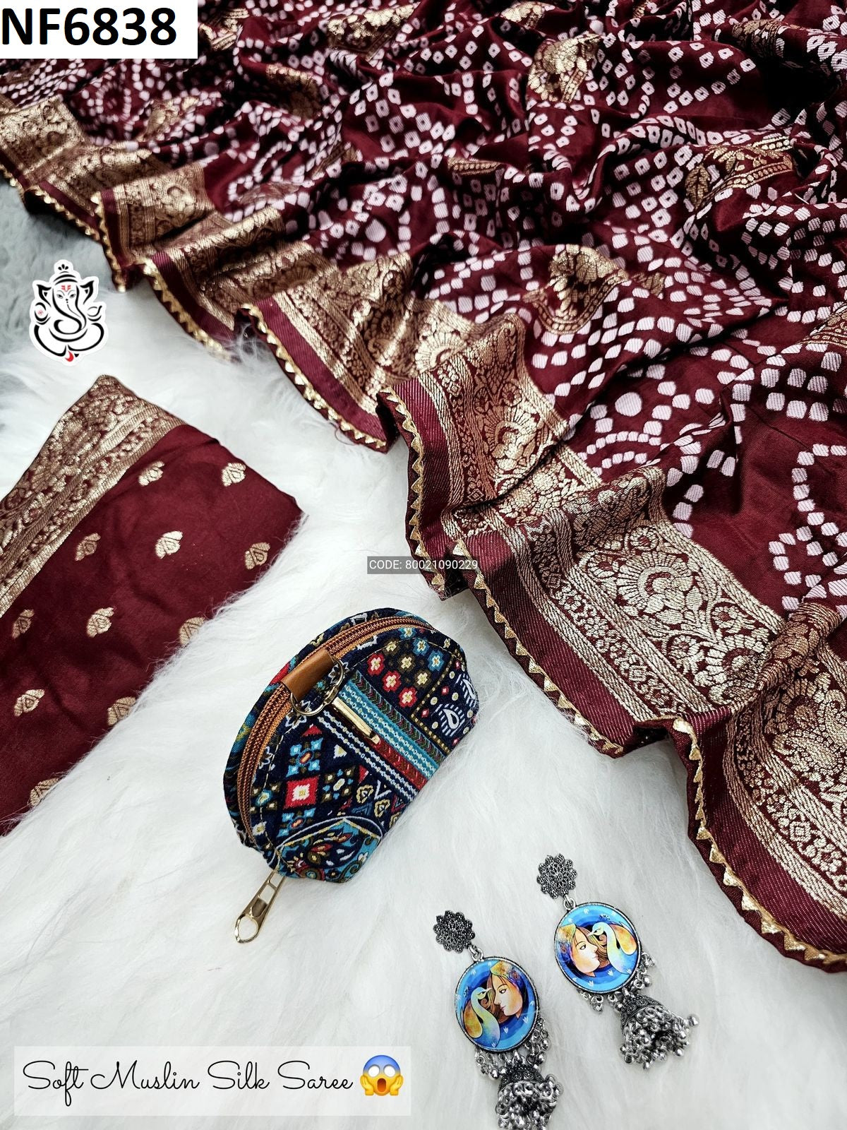 Nf6838 Vmk. Muslin Sarees