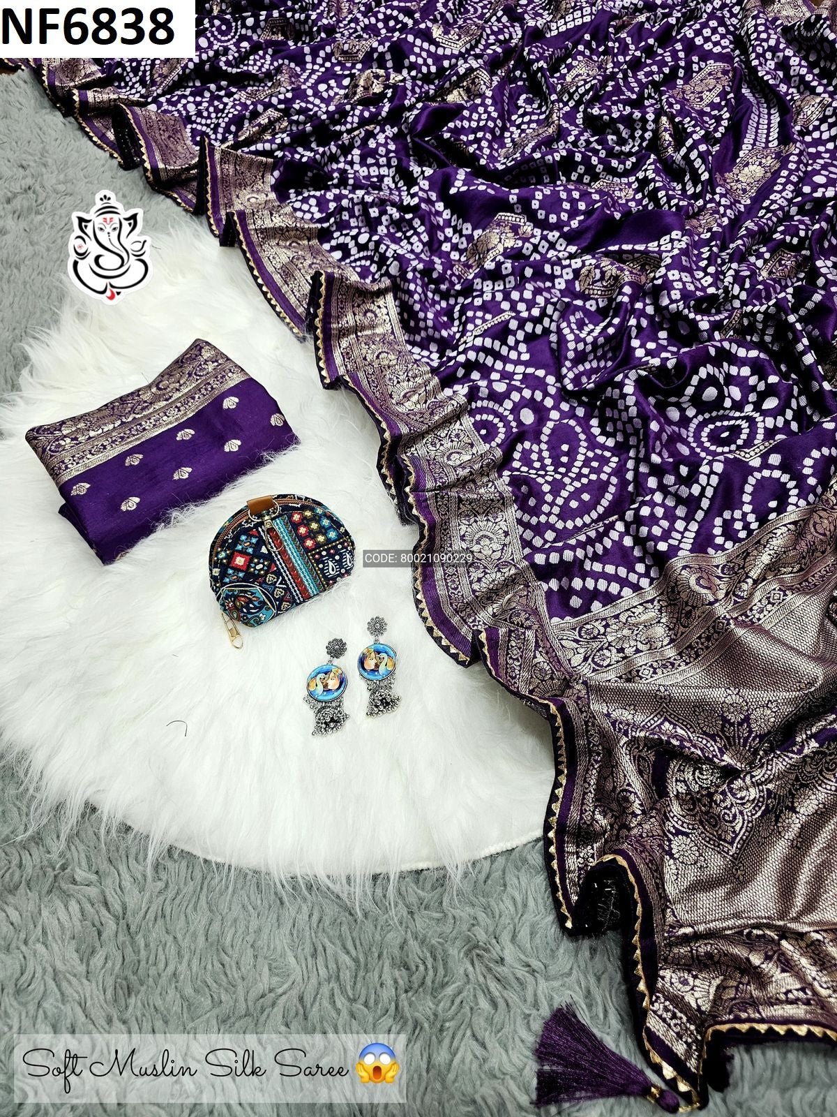 Nf6838 Vmk. Muslin Sarees