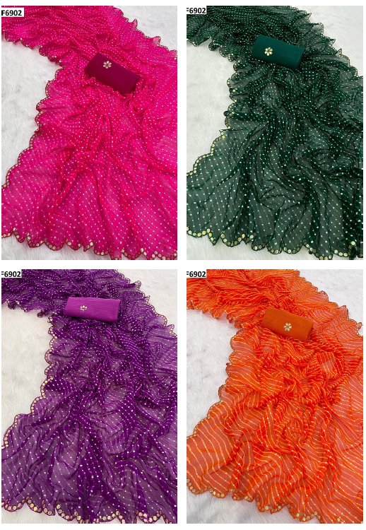 Nf6902 Vmk Georgette Sarees