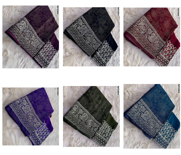 Nf6904 Vmk Leather Foil Sarees