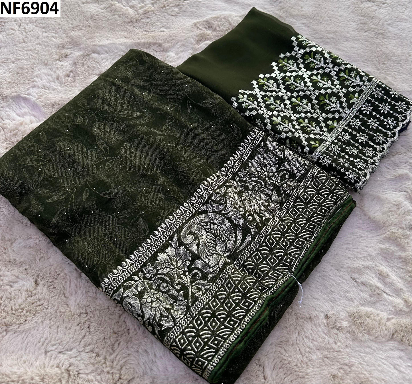 Nf6904 Vmk Leather Foil Sarees