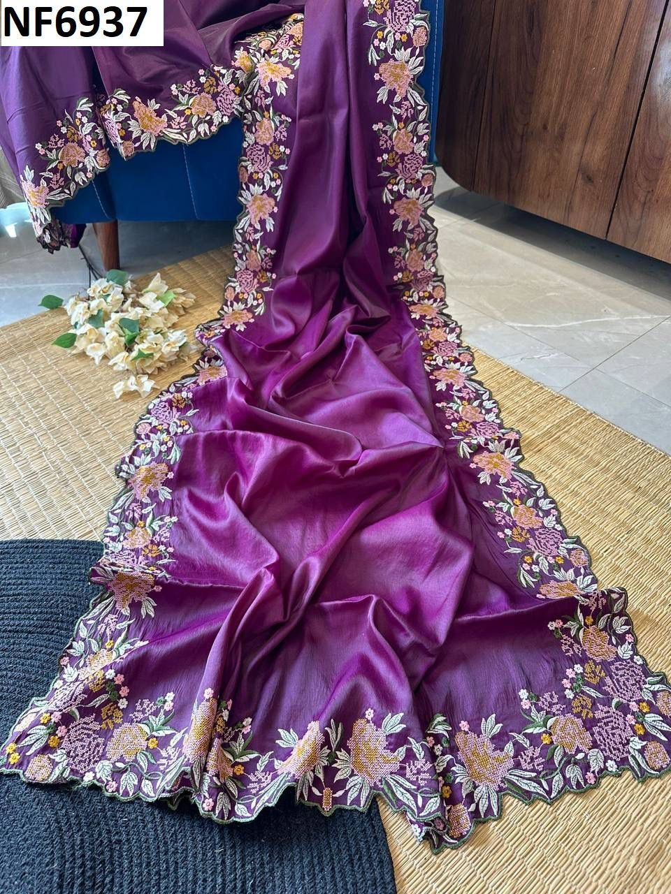 Nf6937 Vmk. Thread Work Sarees