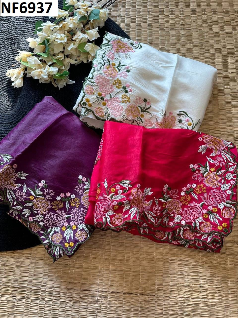 Nf6937 Vmk. Thread Work Sarees