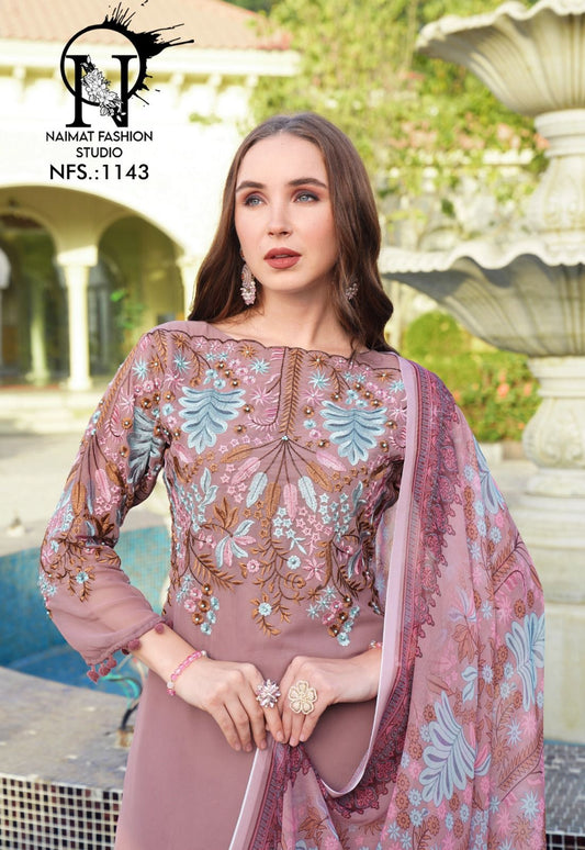 Nfs-1143 Naimat Fashion Studio Embroidery Pakistani Readymade Suits