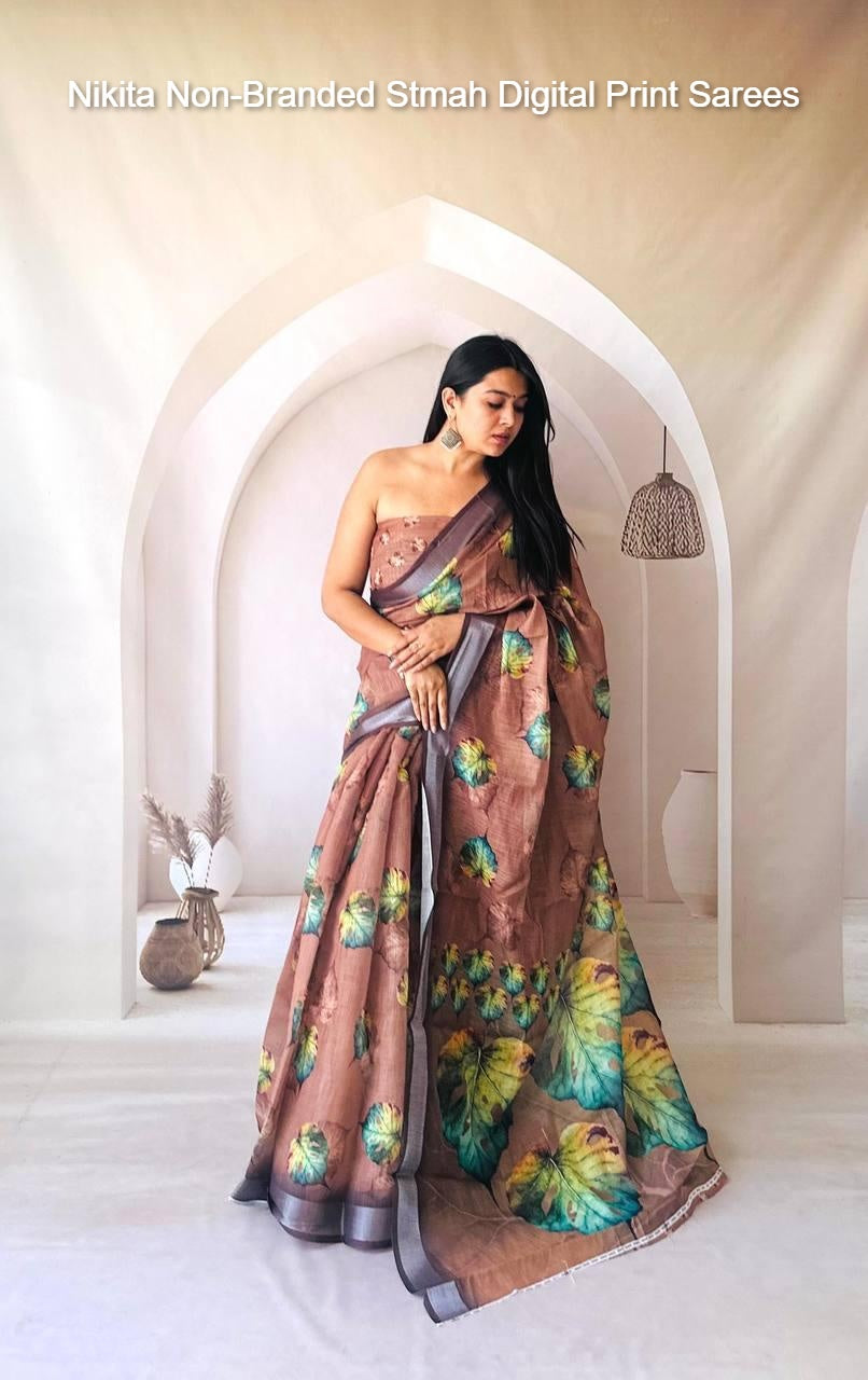 Nikita Non-Branded Stmah Digital Print Sarees