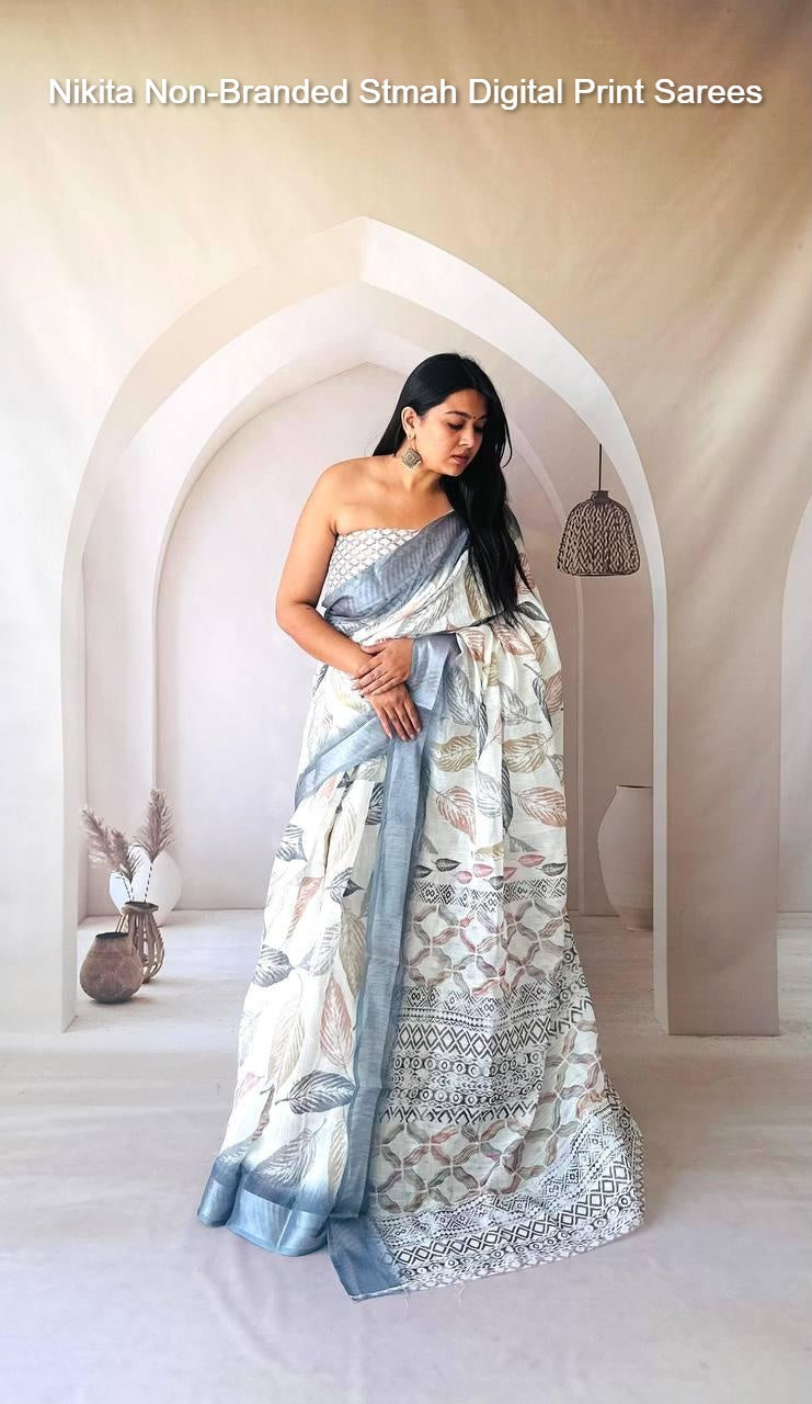 Nikita Non-Branded Stmah Digital Print Sarees