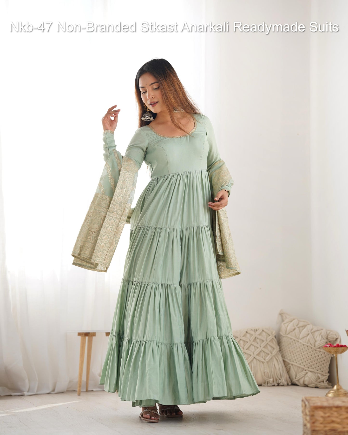 Nkb-47 Non-Branded Stkast Anarkali Readymade Suits