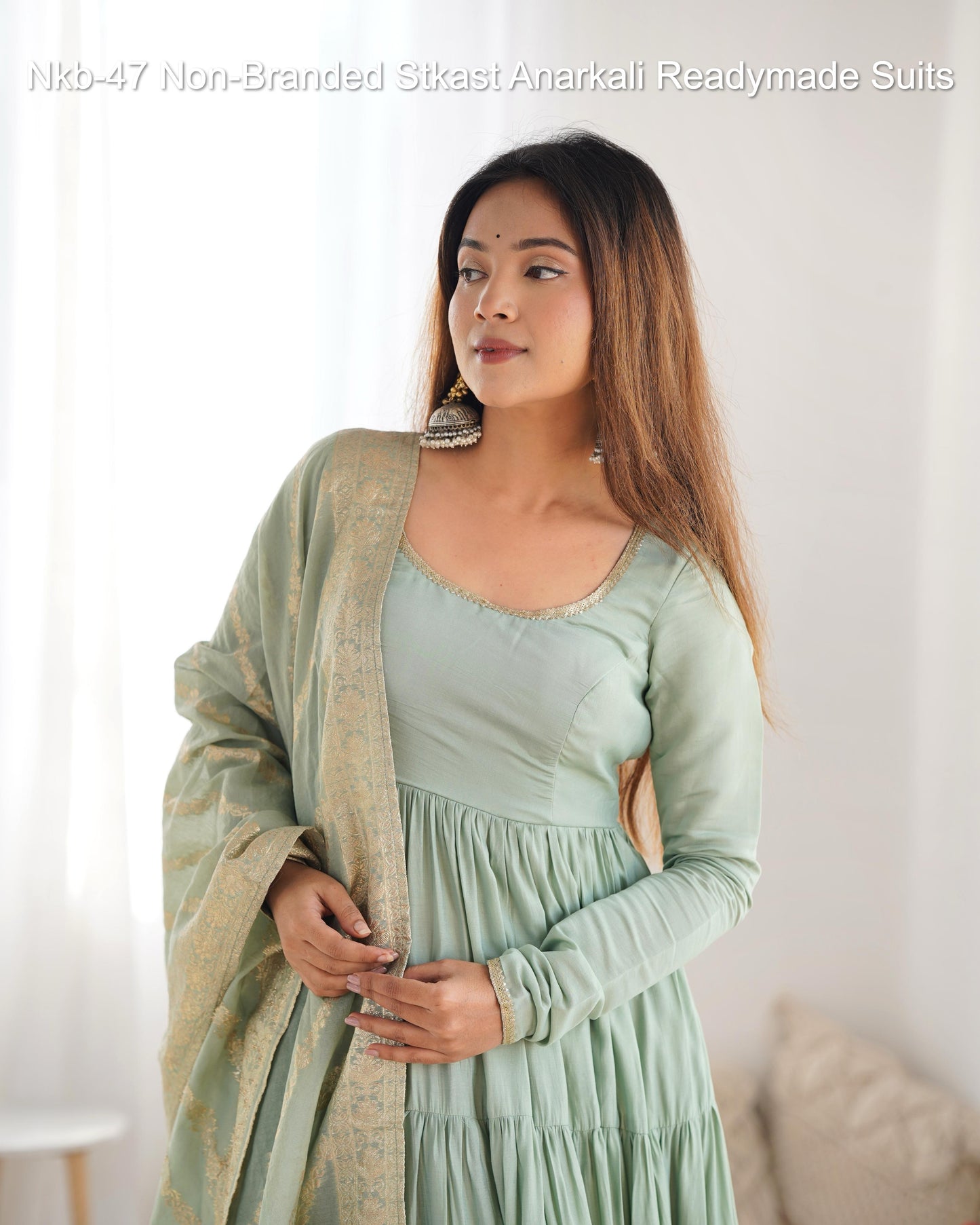 Nkb-47 Non-Branded Stkast Anarkali Readymade Suits