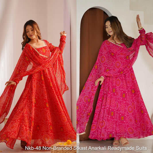 Nkb-48 Non-Branded Stkast Anarkali Readymade Suits