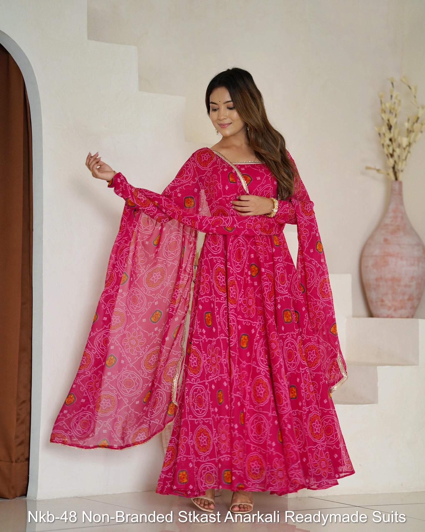 Nkb-48 Non-Branded Stkast Anarkali Readymade Suits