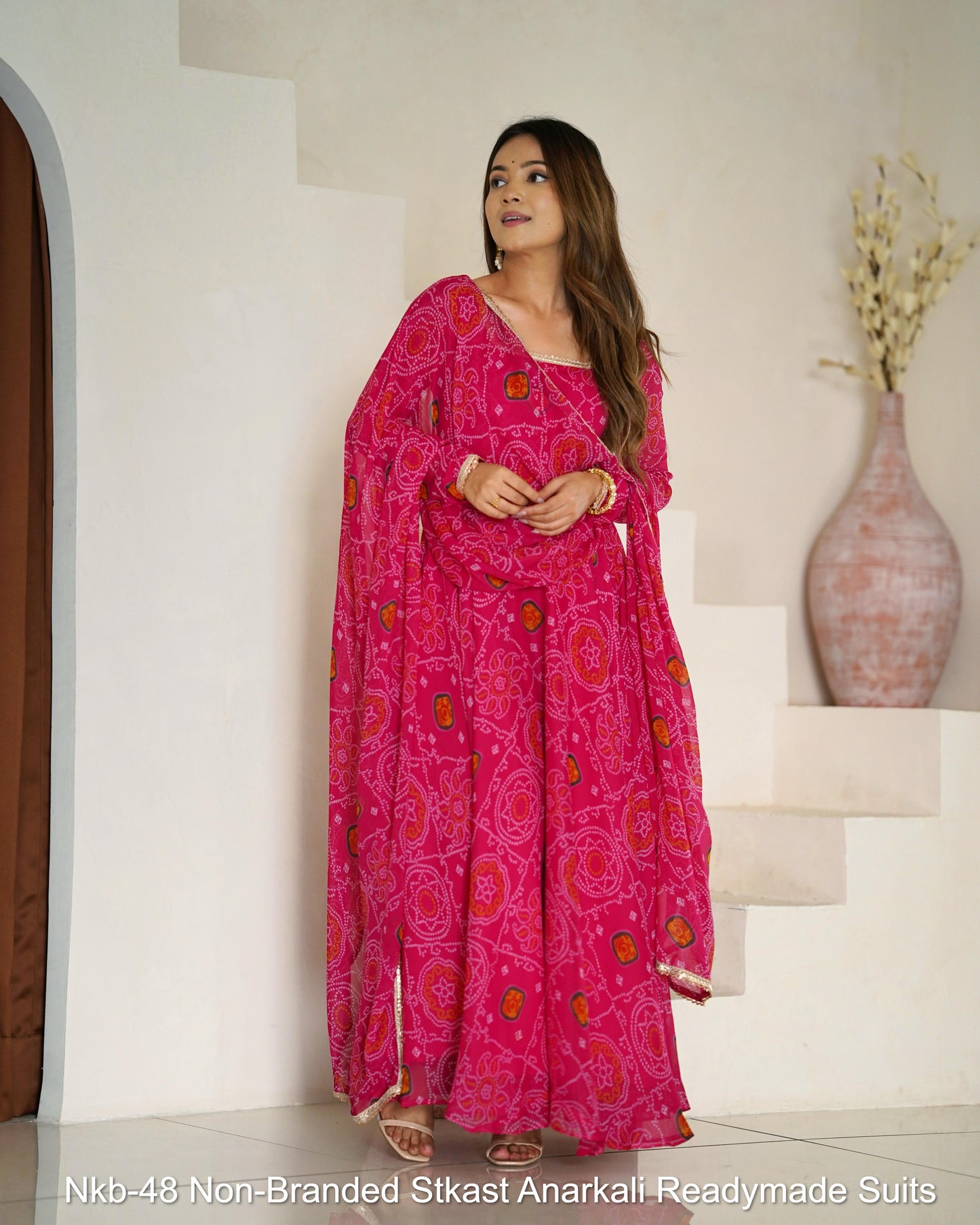 Nkb-48 Non-Branded Stkast Anarkali Readymade Suits