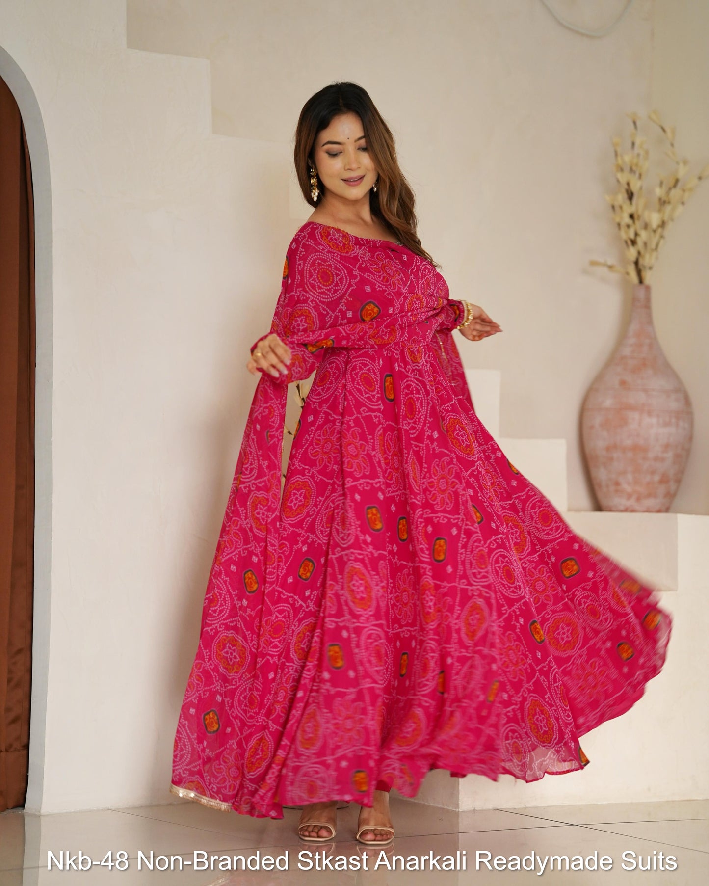 Nkb-48 Non-Branded Stkast Anarkali Readymade Suits
