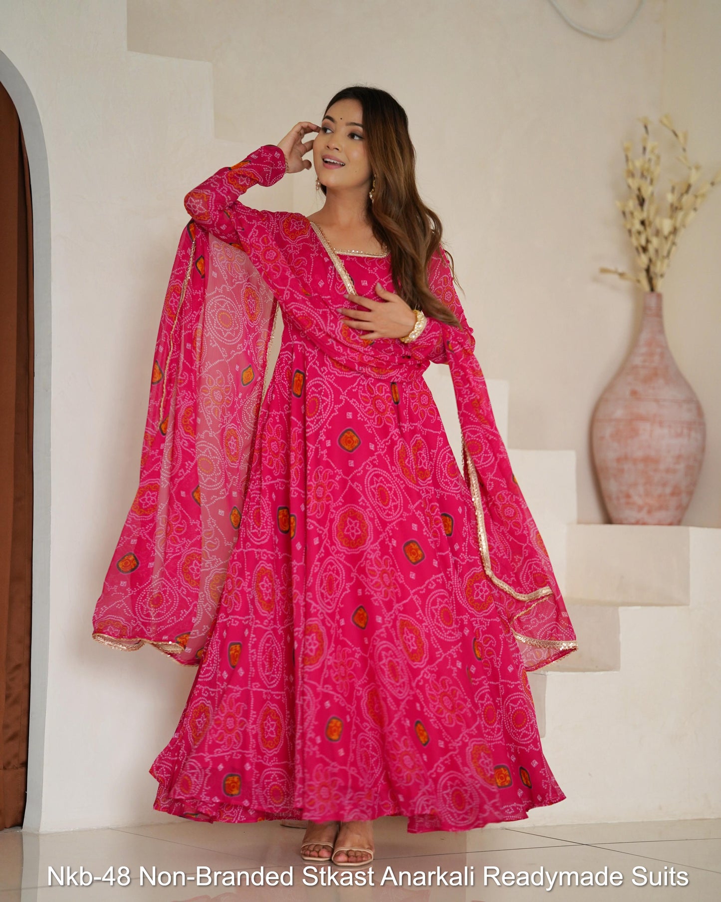 Nkb-48 Non-Branded Stkast Anarkali Readymade Suits