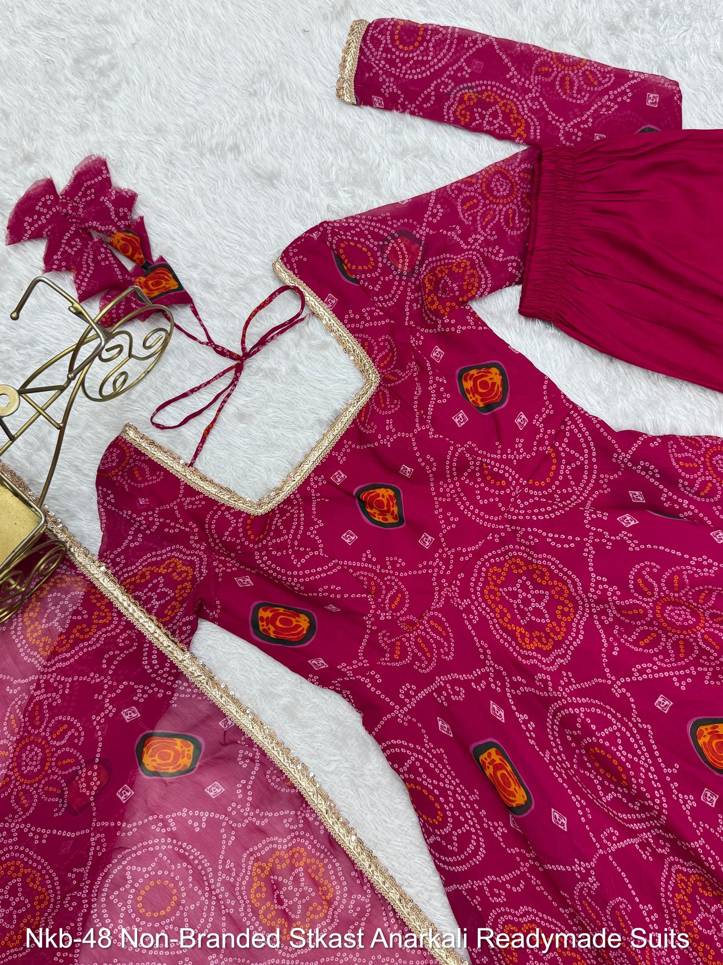 Nkb-48 Non-Branded Stkast Anarkali Readymade Suits