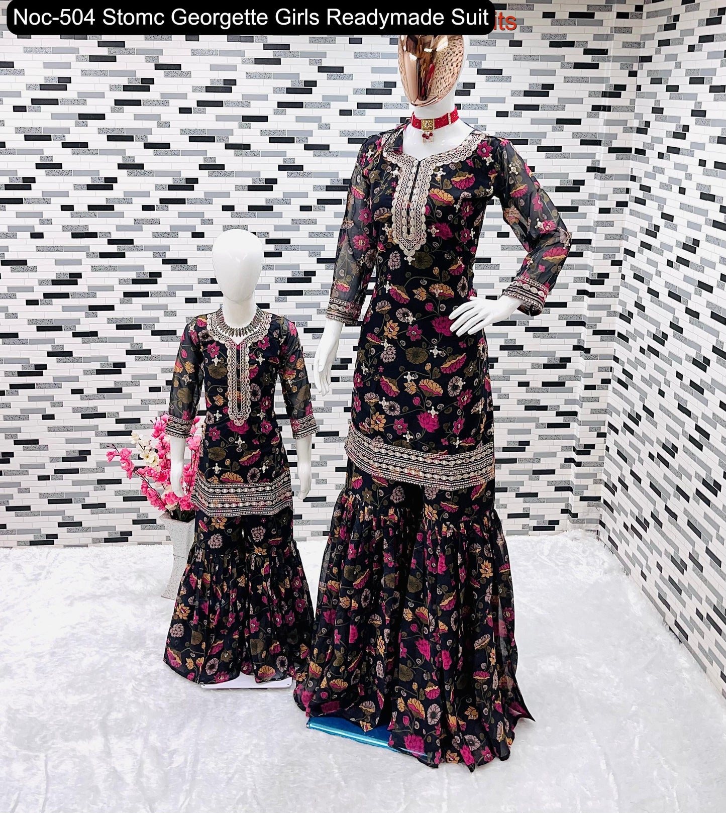 Noc-504 Stomc Georgette Girls Readymade Suit